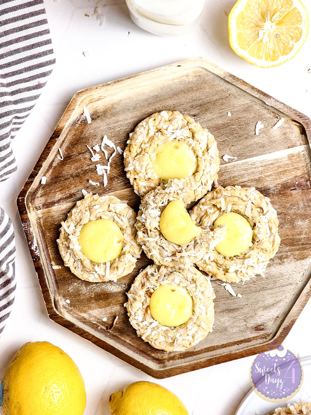 Coconut Lemon Curd Cookies on Rhombus