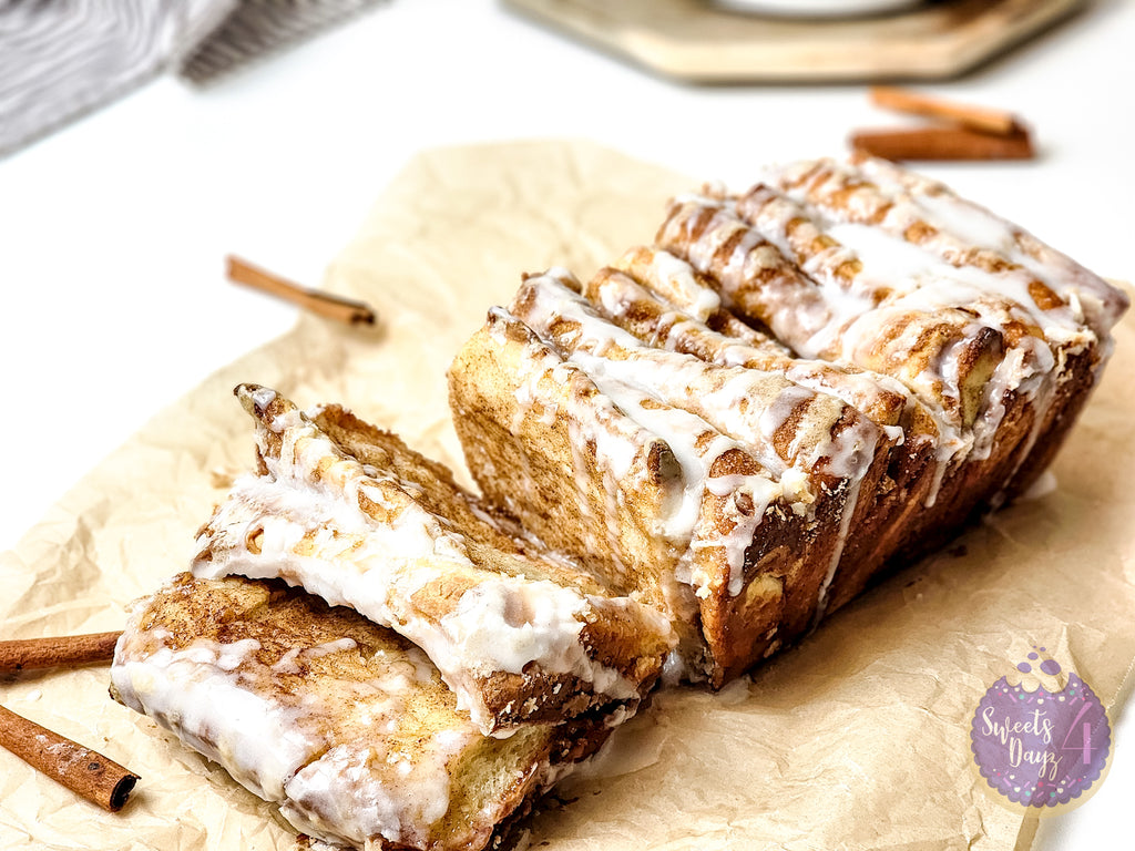 Cinnamon Pull Apart Bread on White