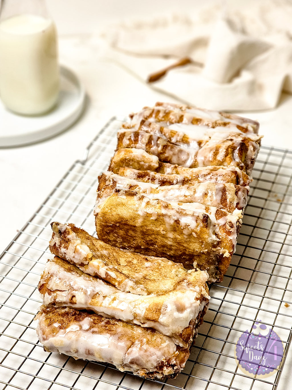 Cinnamon Pull Apart Bread on Marble