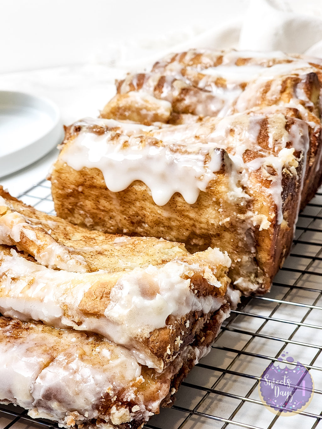 Cinnamon Pull Apart Bread on Marble