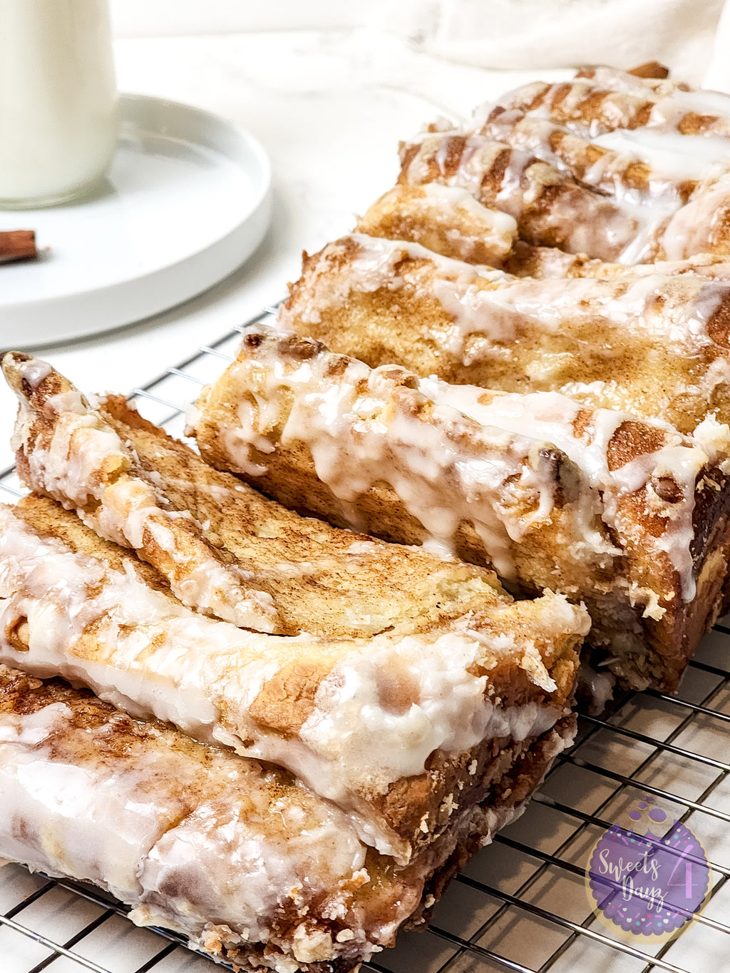 Cinnamon Pull Apart Bread on Marble