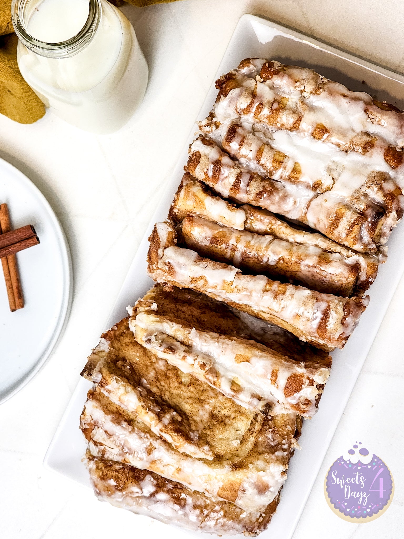 Cinnamon Pull Apart Bread on Rhombus