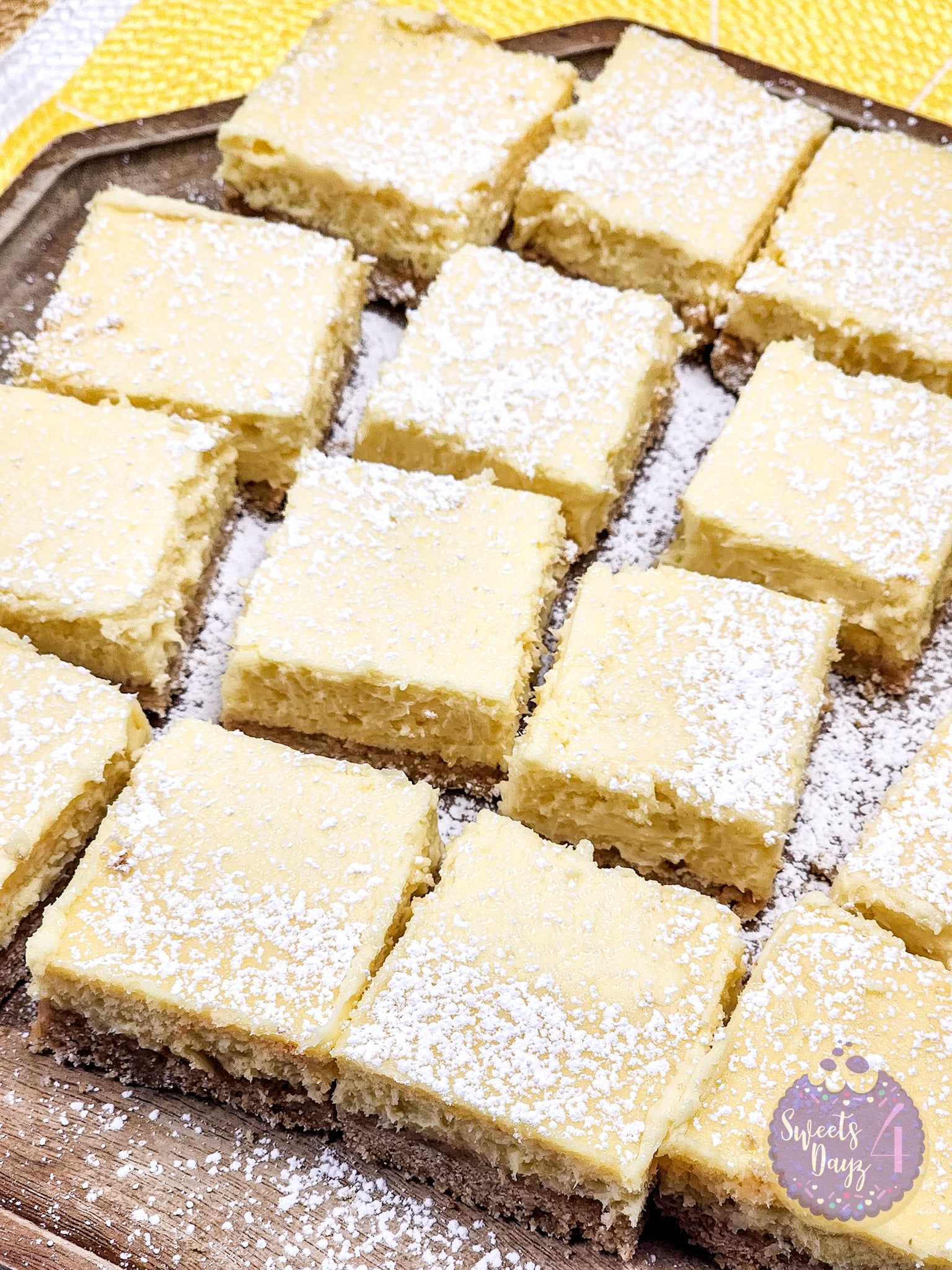 Lemon Cheesecake Bars on Marble