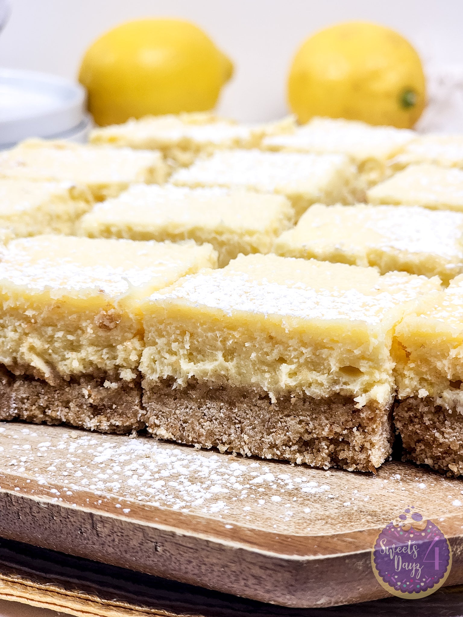 Lemon Cheesecake Bars on Marble