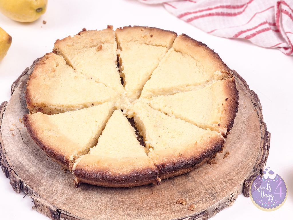 Lemon Gooey Butter Cake on White