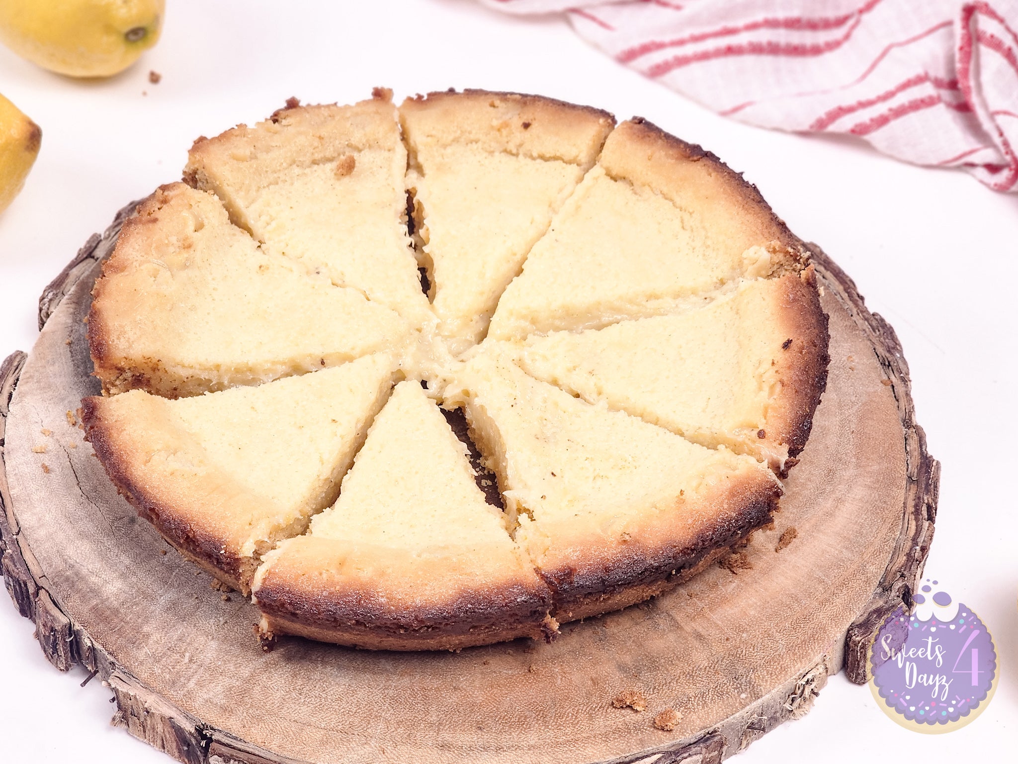 Lemon Gooey Butter Cake on White
