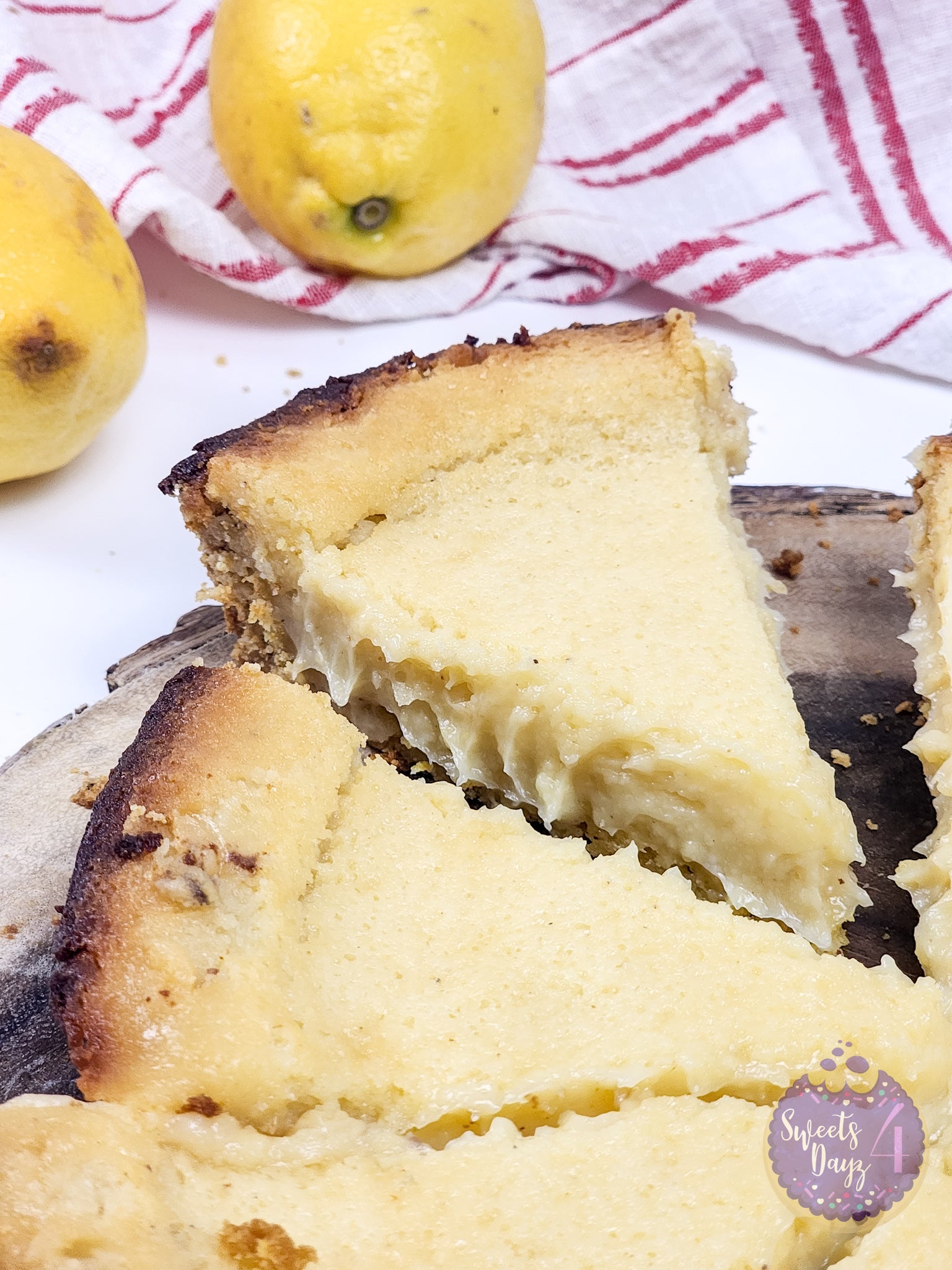 Lemon Gooey Butter Cake on White