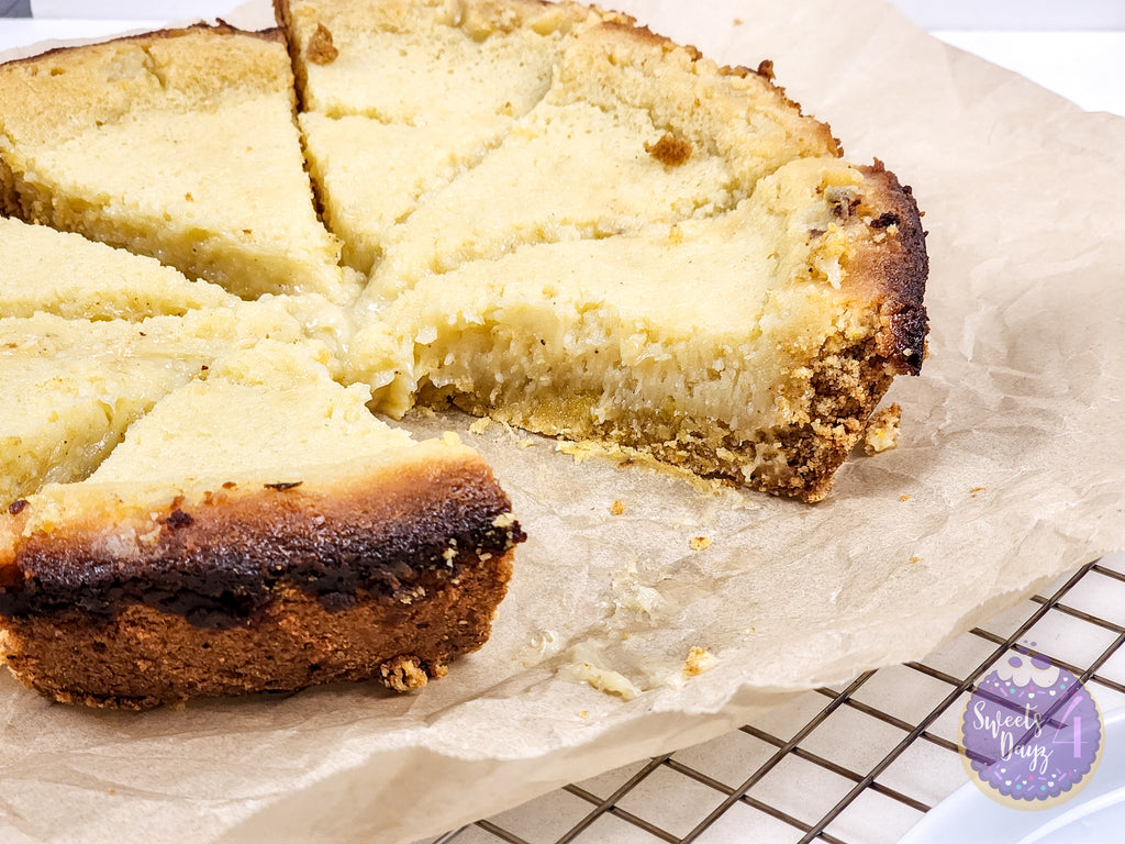 Lemon Gooey Butter Cake on Marble