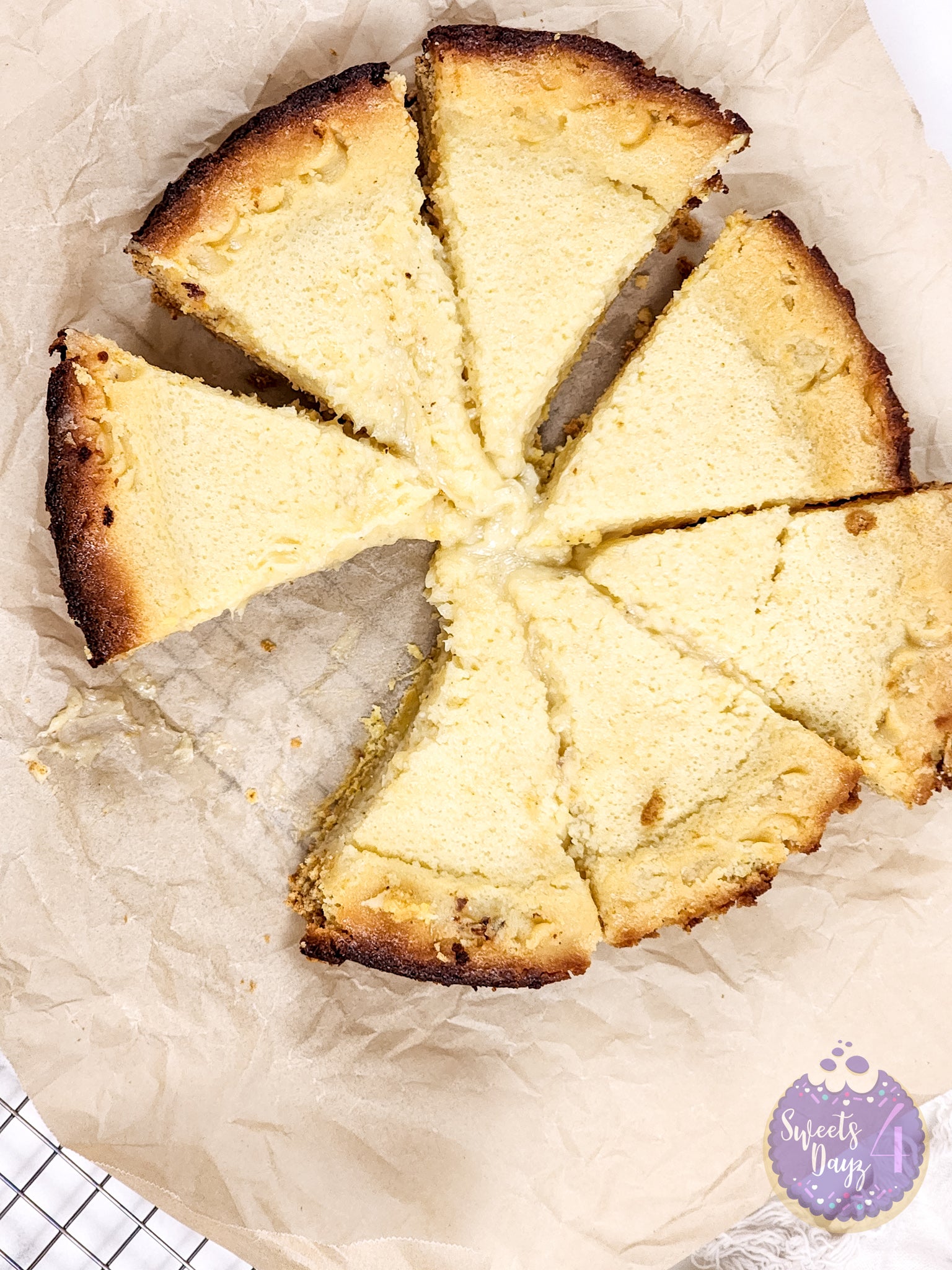 Lemon Gooey Butter Cake on Marble