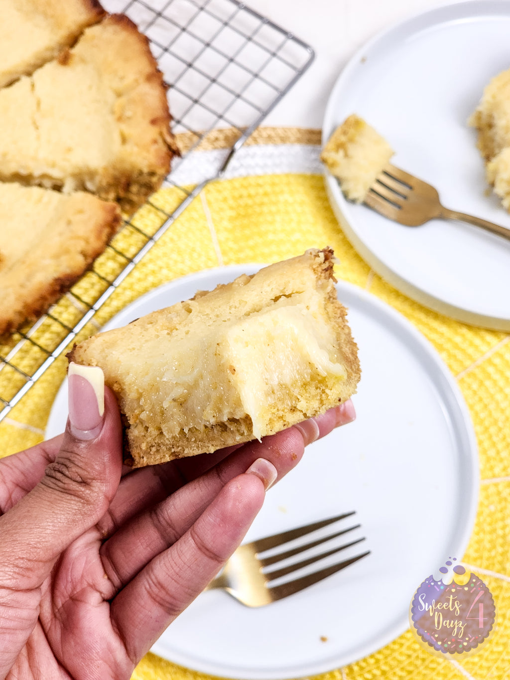 Lemon Gooey Butter Cake on Rhombus