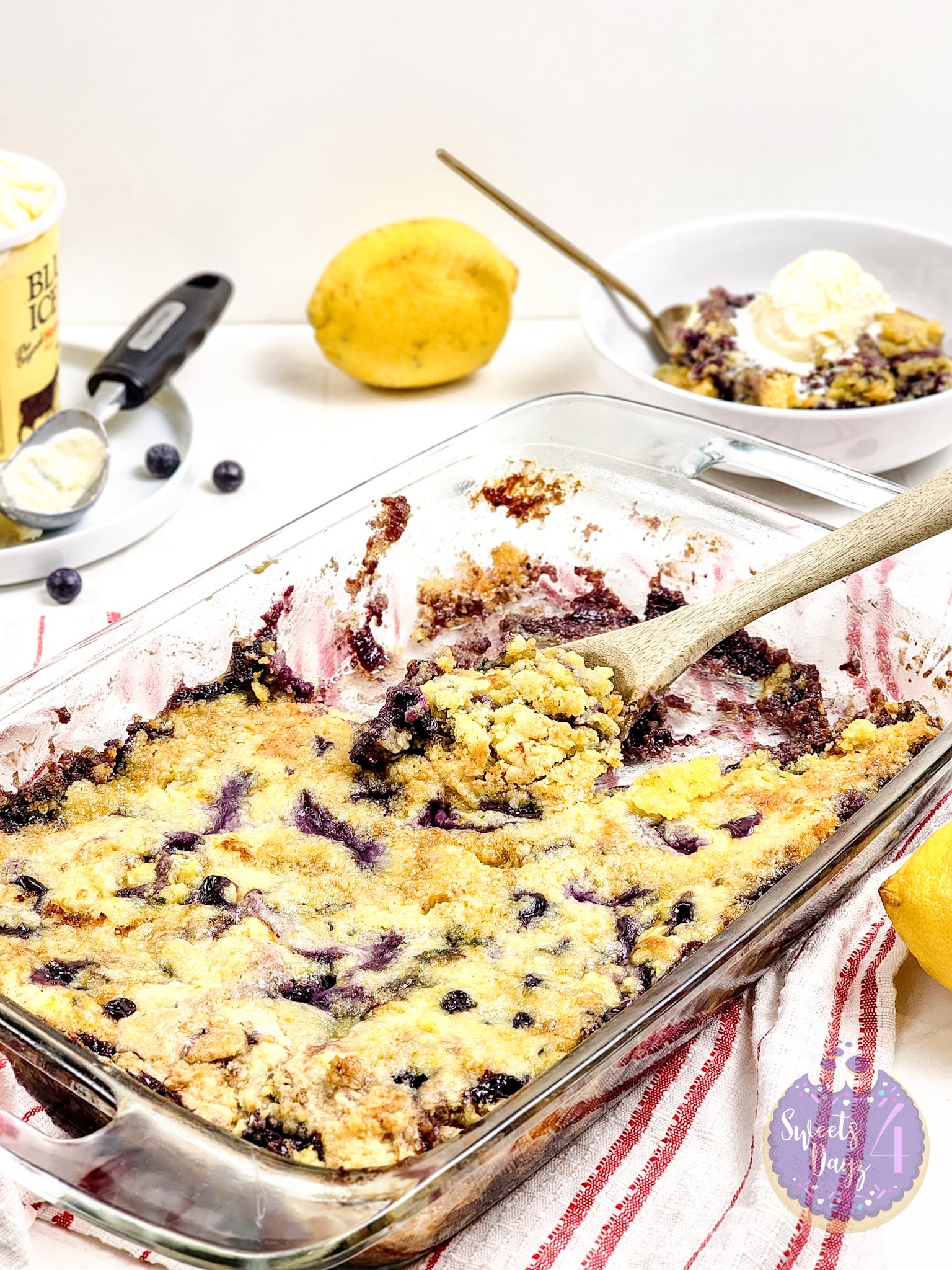 Lemon Blueberry Dump Cake on Rhombus