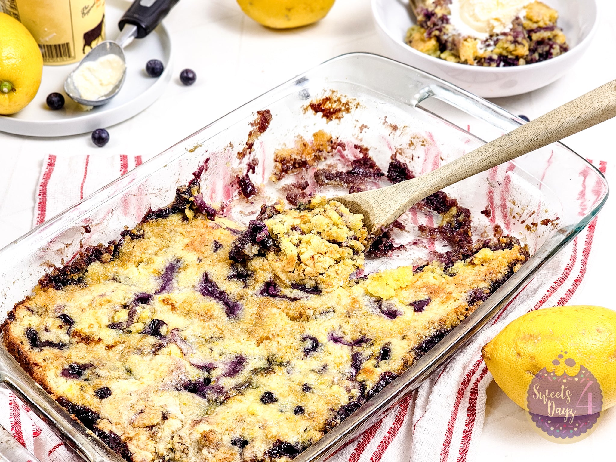 Lemon Blueberry Dump Cake on Rhombus