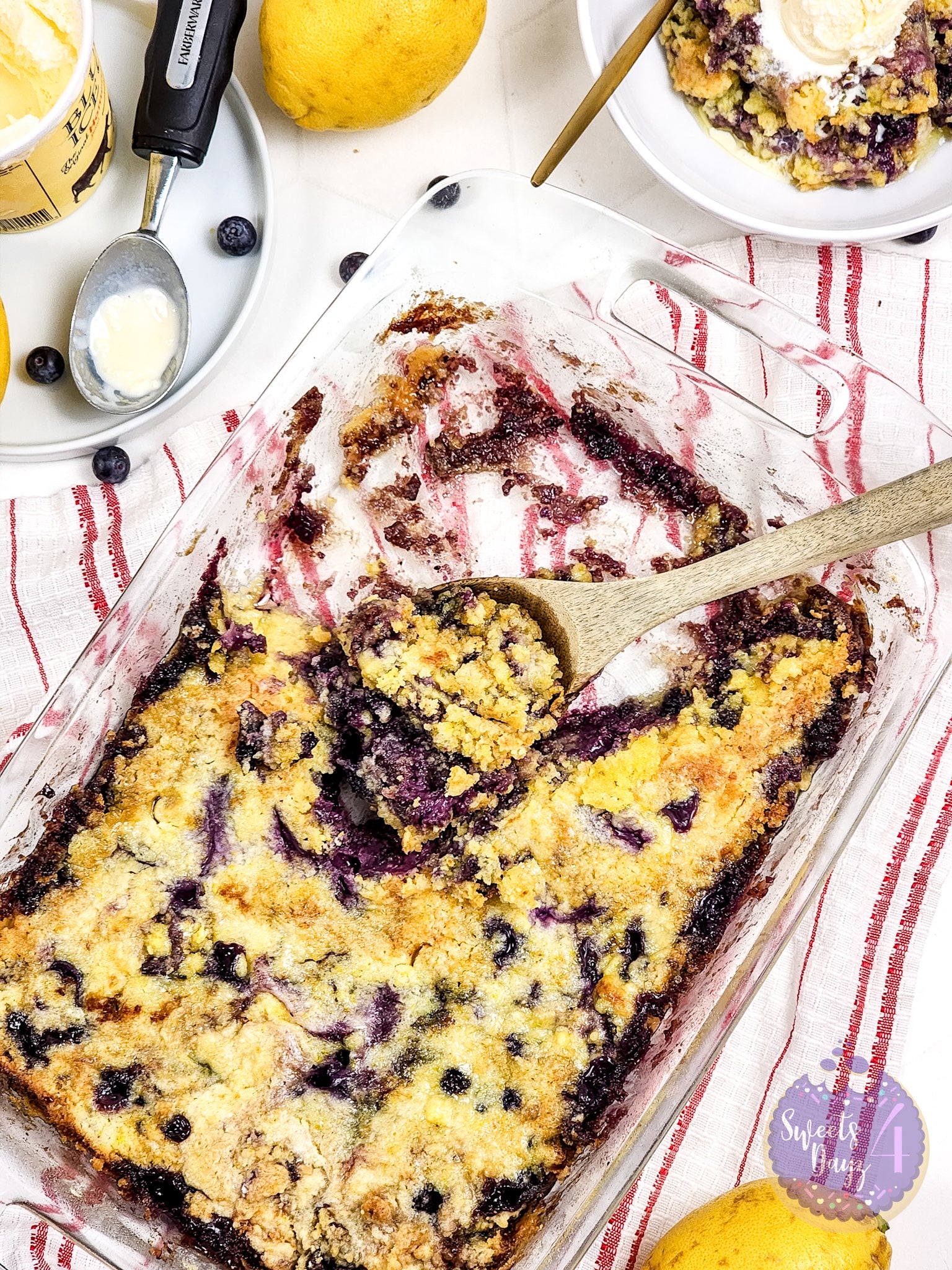 Lemon Blueberry Dump Cake on Rhombus