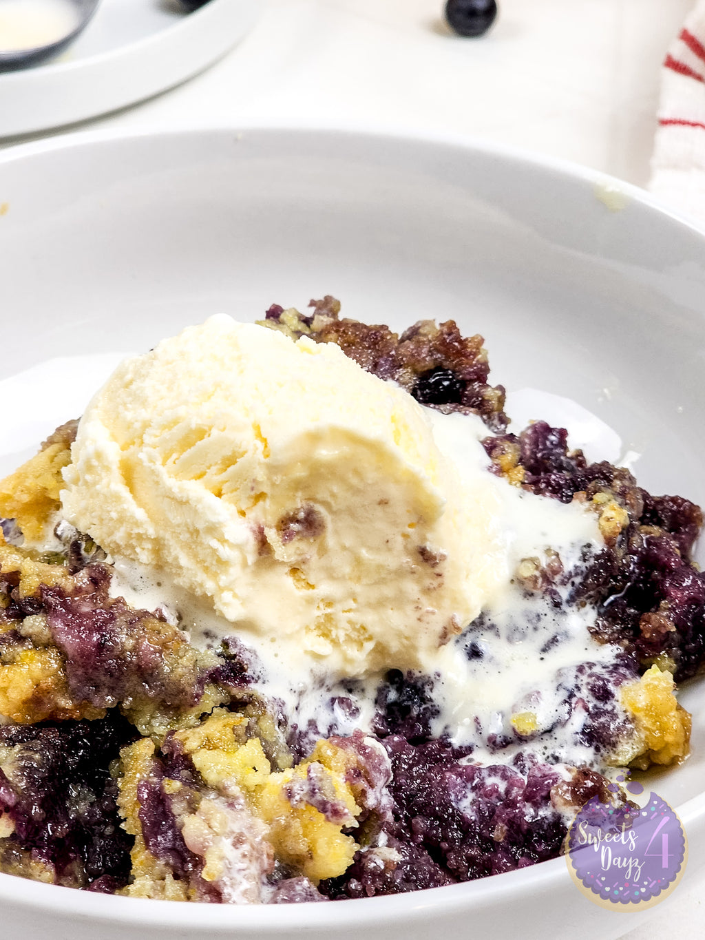 Lemon Blueberry Dump Cake on Rhombus