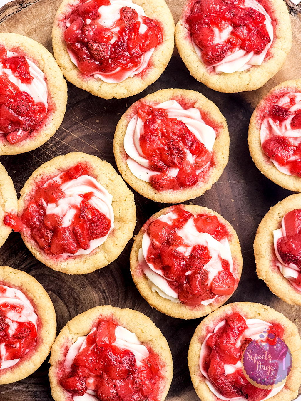 Strawberry Cheesecake Cookie Cups on White