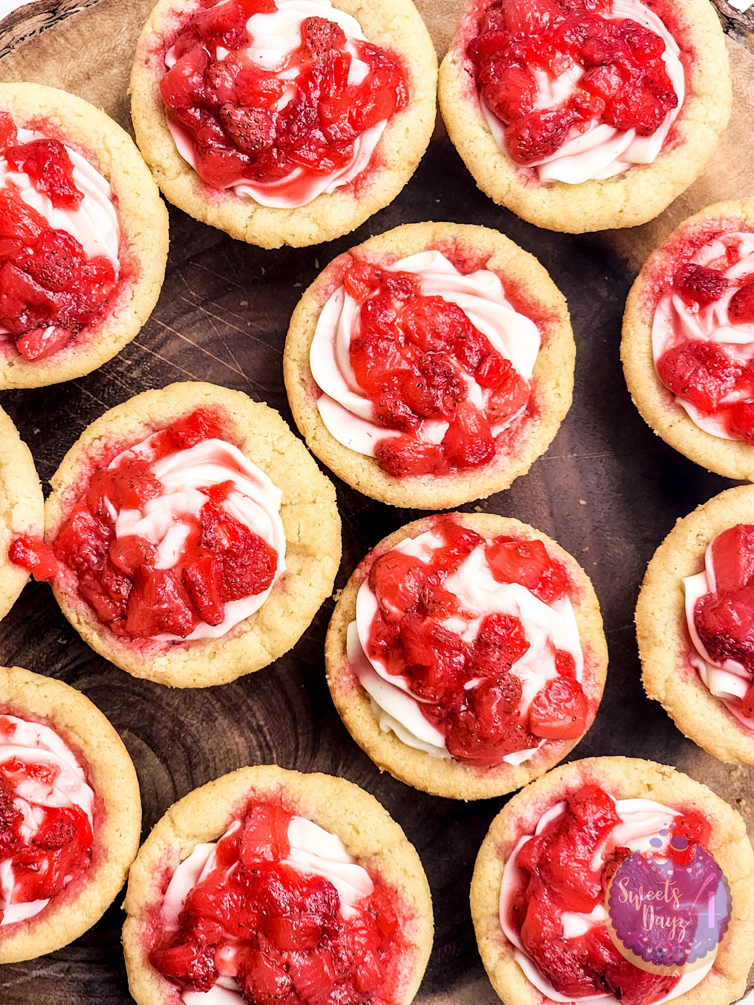 Strawberry Cheesecake Cookie Cups on White