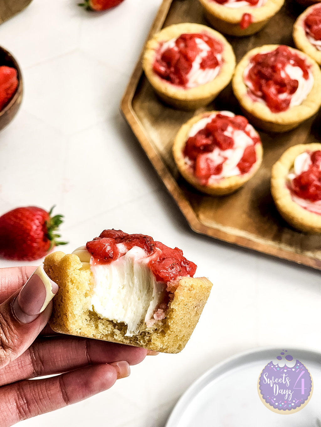 Strawberry Cheesecake Cookie Cups on Rhombus