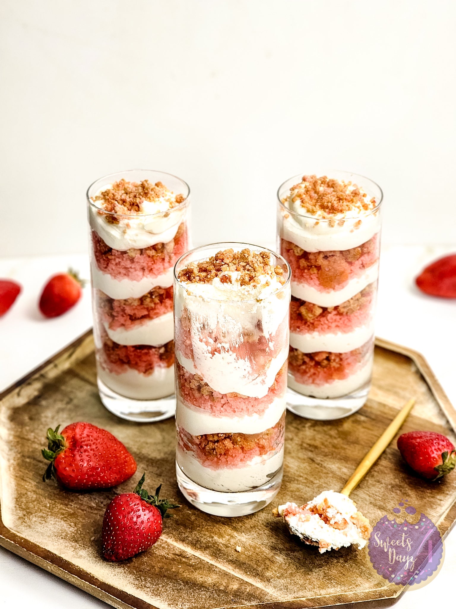 Strawberry Crunch Parfait on Rhombus