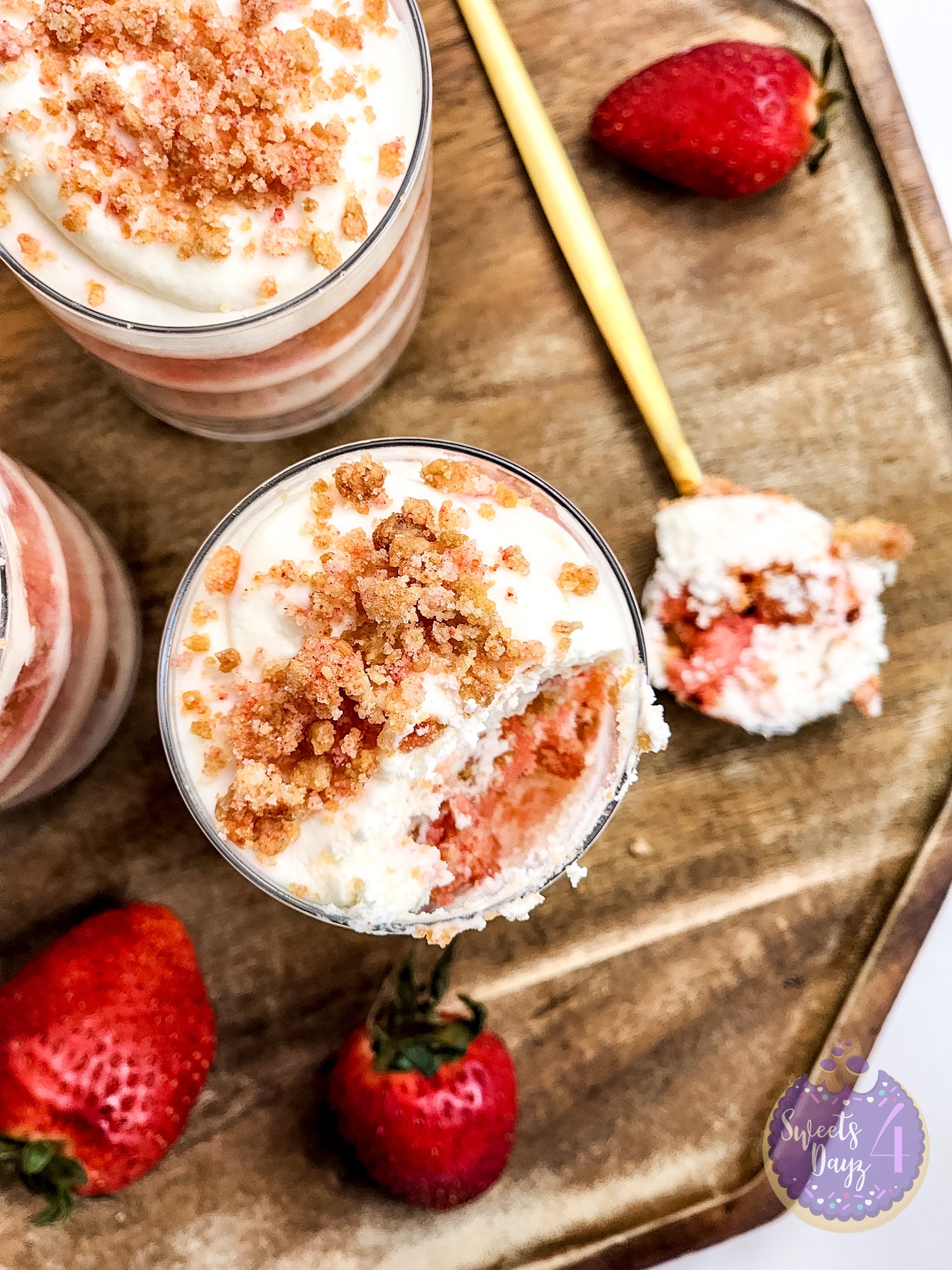 Strawberry Crunch Parfait on Rhombus
