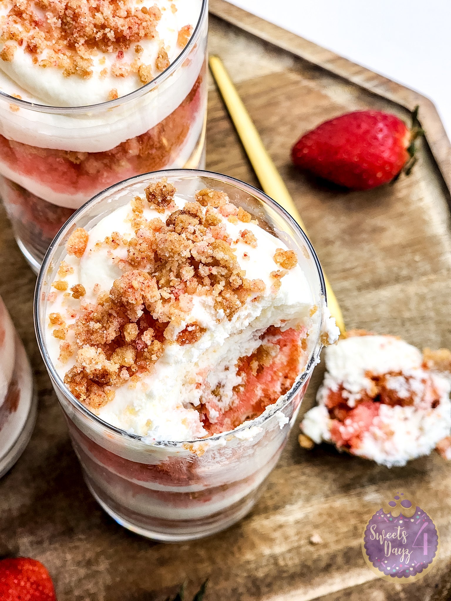 Strawberry Crunch Parfait on Rhombus