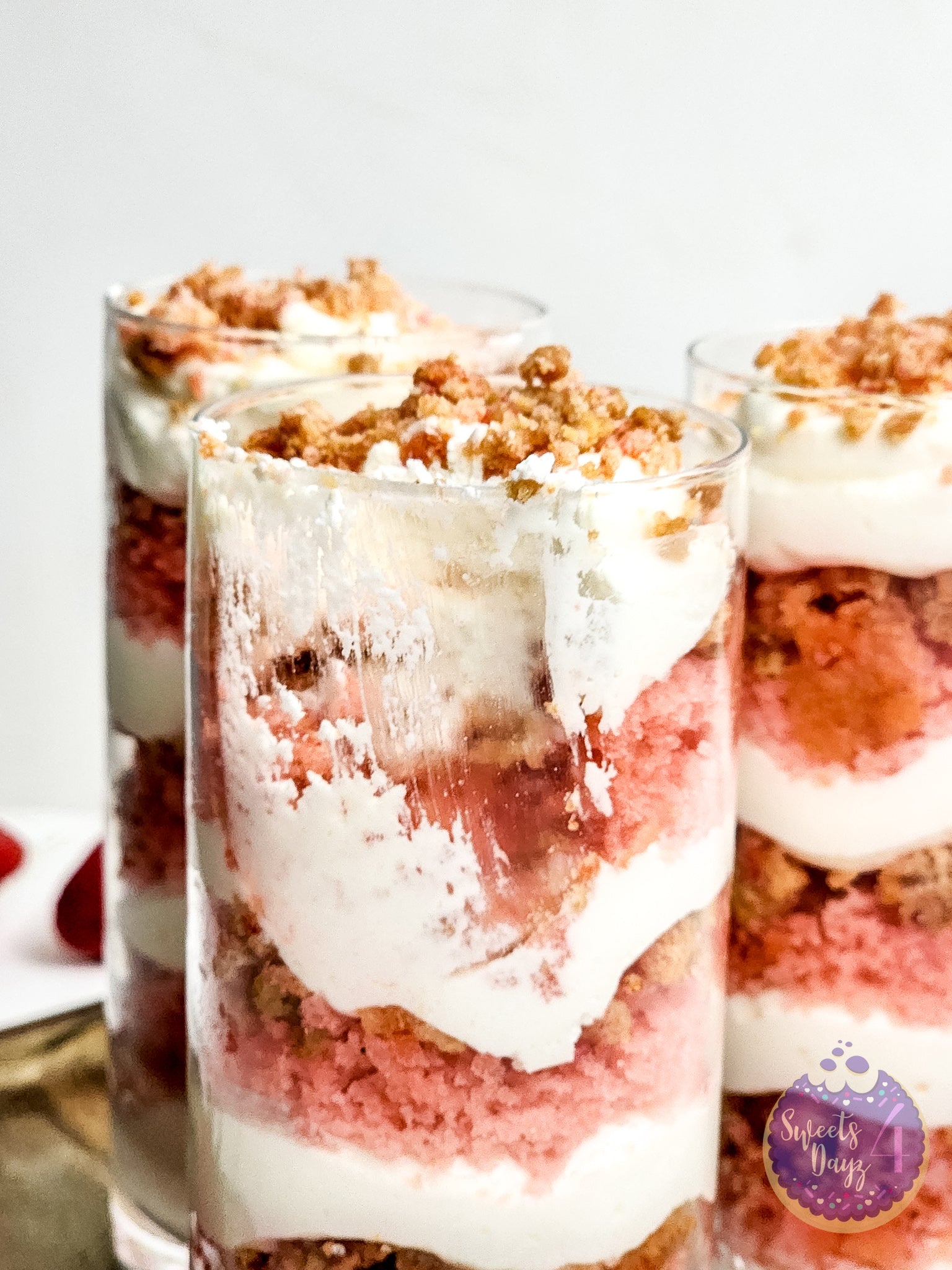 Strawberry Crunch Parfait on Rhombus