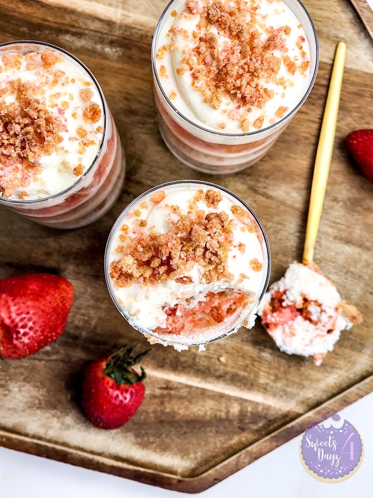 Strawberry Crunch Parfait on Rhombus