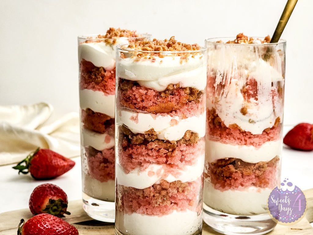 Strawberry Crunch Parfait on Marble