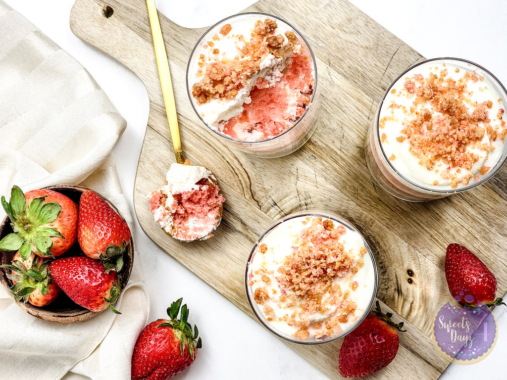 Strawberry Crunch Parfait on Marble