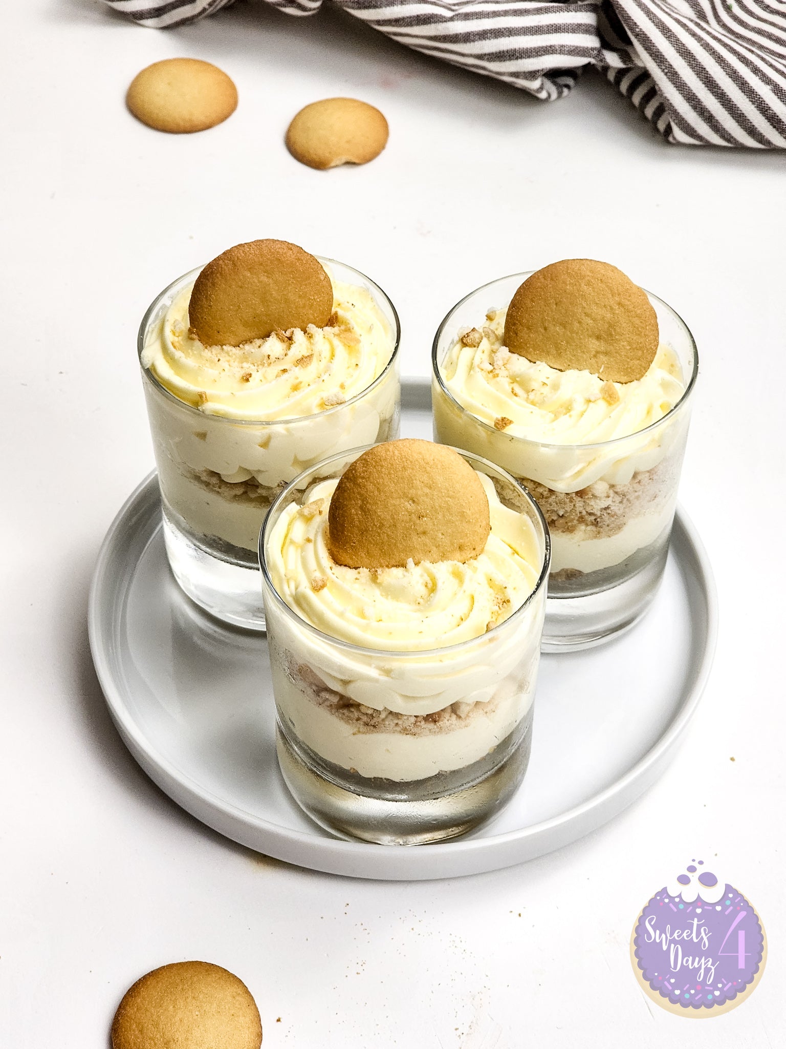 No Bake Vanilla Cheesecake Cups on White