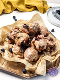 Blueberry Donut Holes on White