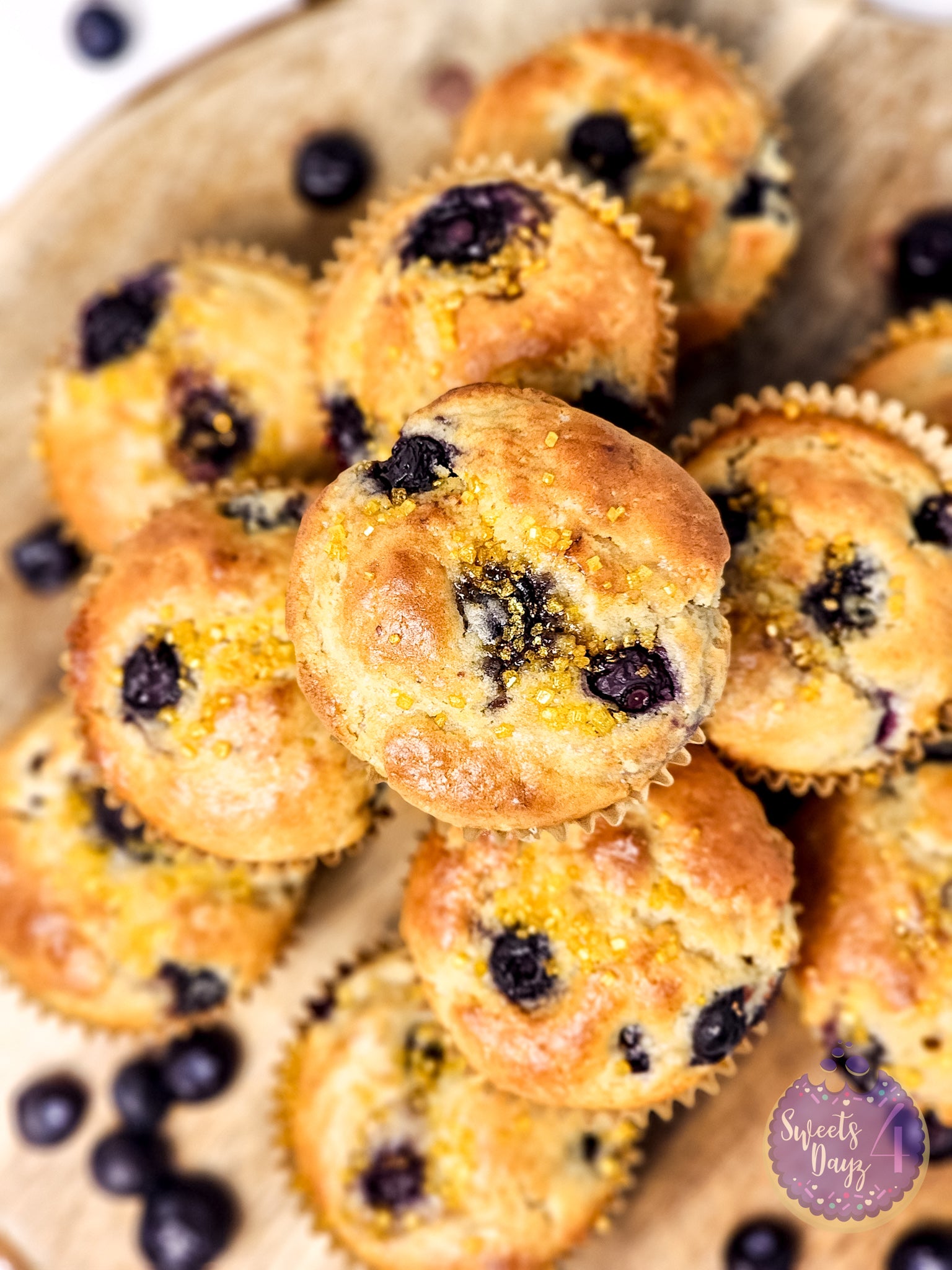 Protein Blueberry Muffins on White