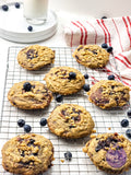 Blueberry Crumble Cookies on Marble