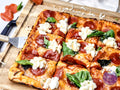 Honey Hot Pepperoni Pizza on Gold Marble