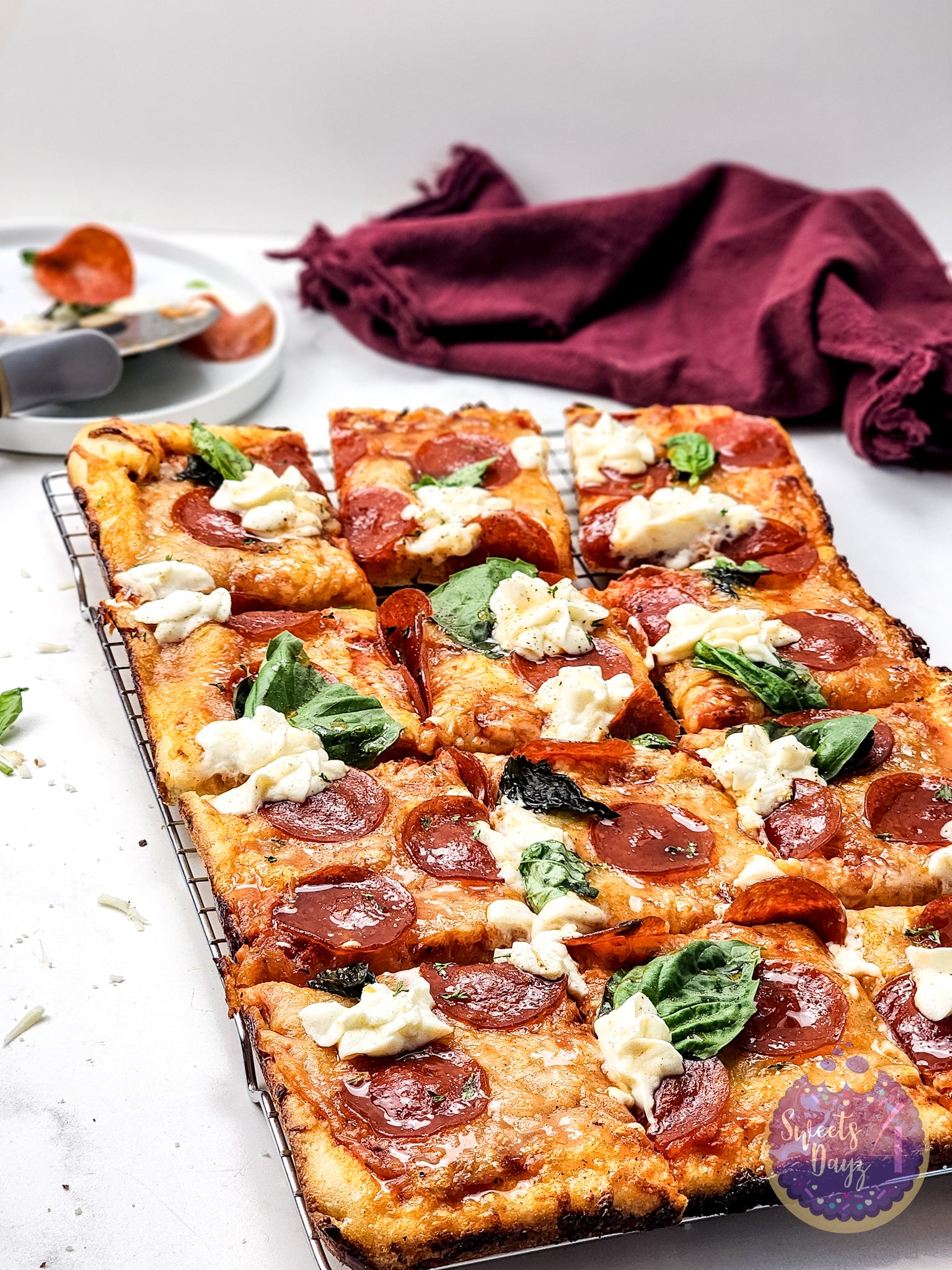 Honey Hot Pepperoni Pizza on Marble