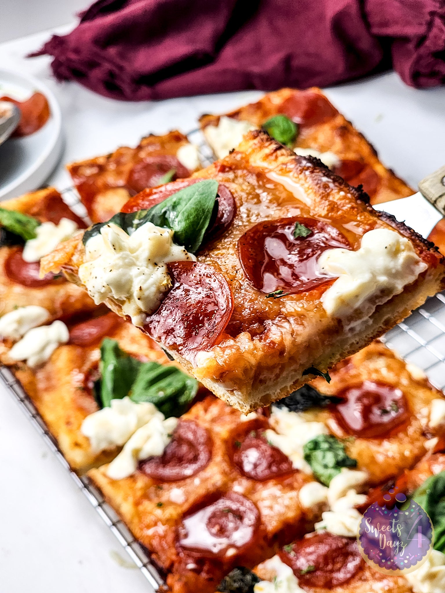 Honey Hot Pepperoni Pizza on Marble
