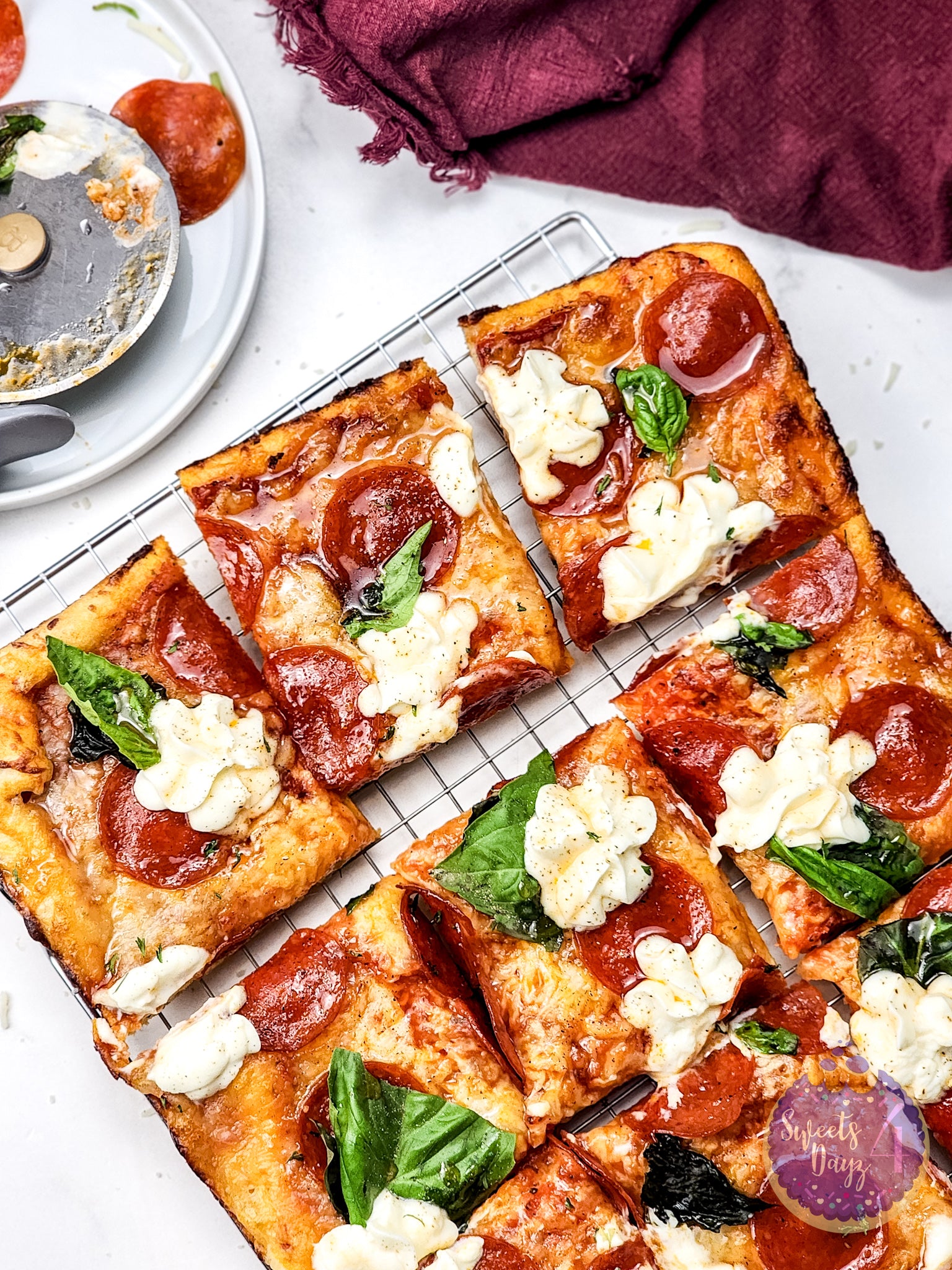 Honey Hot Pepperoni Pizza on Marble