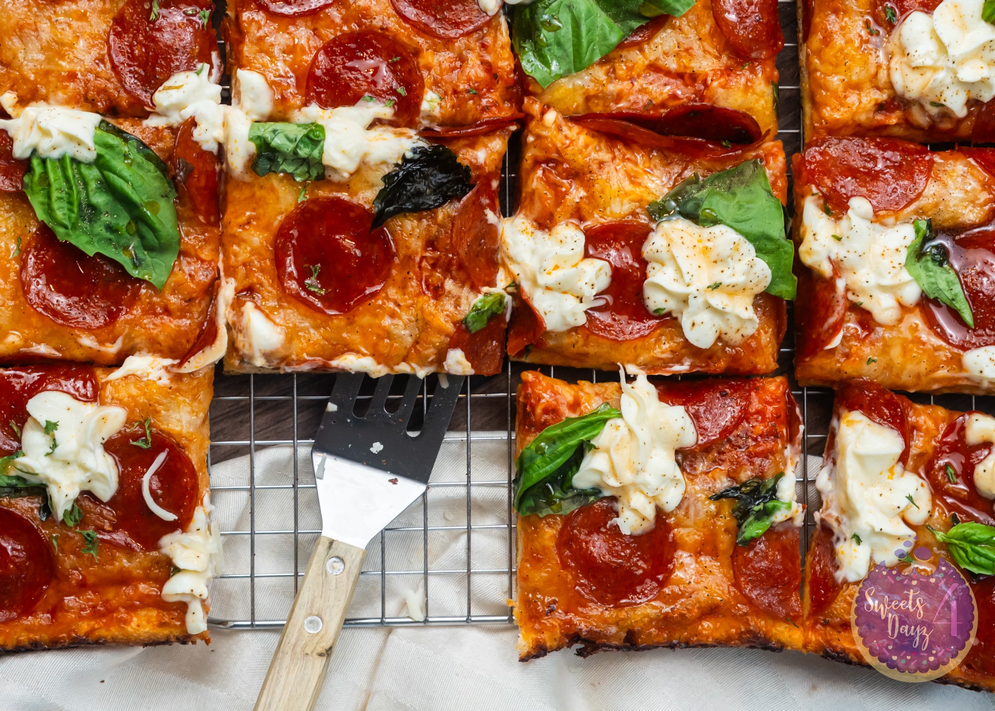 Honey Hot Pepperoni Pizza on Brown Wood (4K Quality)