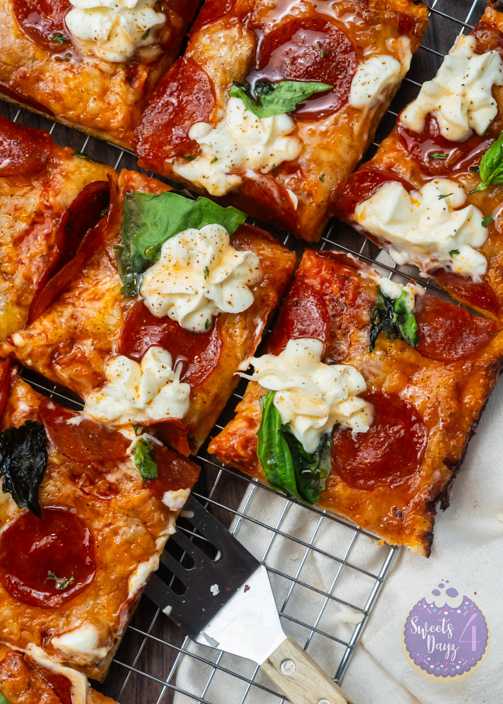 Honey Hot Pepperoni Pizza on Brown Wood (4K Quality)