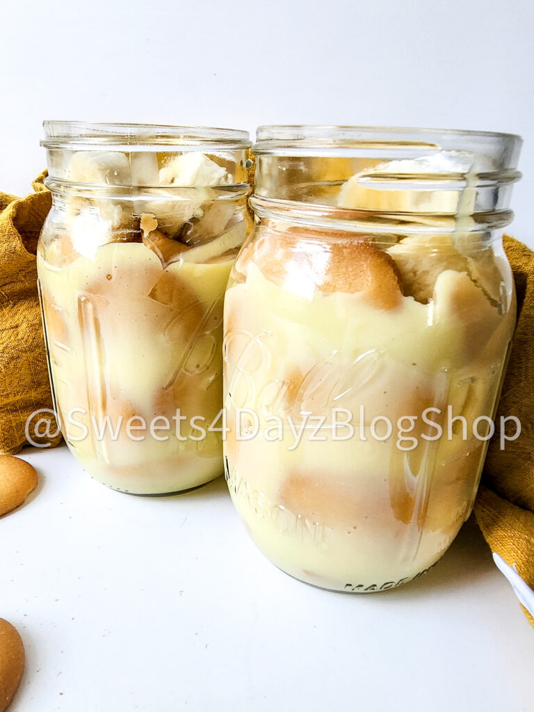 Banana Pudding Jars on White