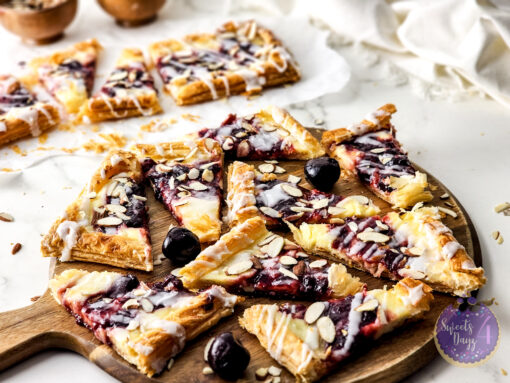 Cherry Almond Pastry on Marble - Image 3