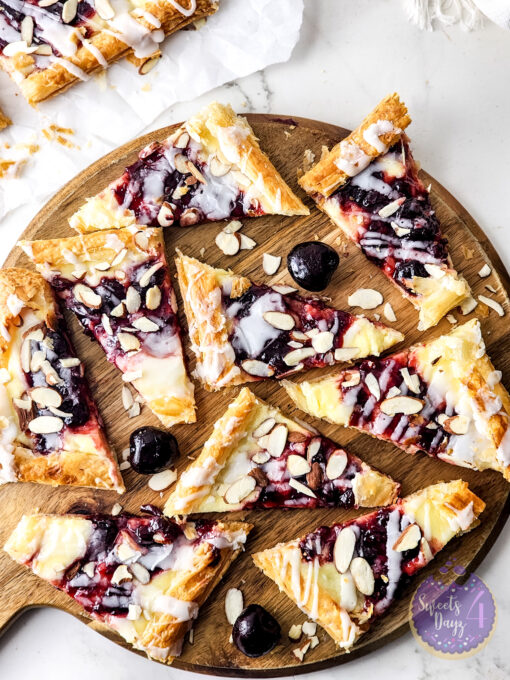 Cherry Almond Pastry on Marble