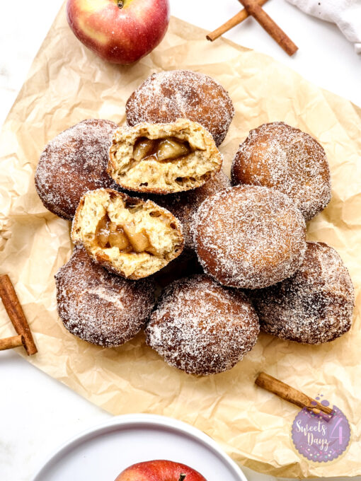 Apple Pie Doughnuts on Gold Marble