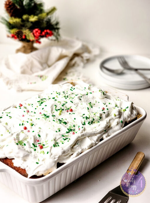 Christmas Poke Cake on White