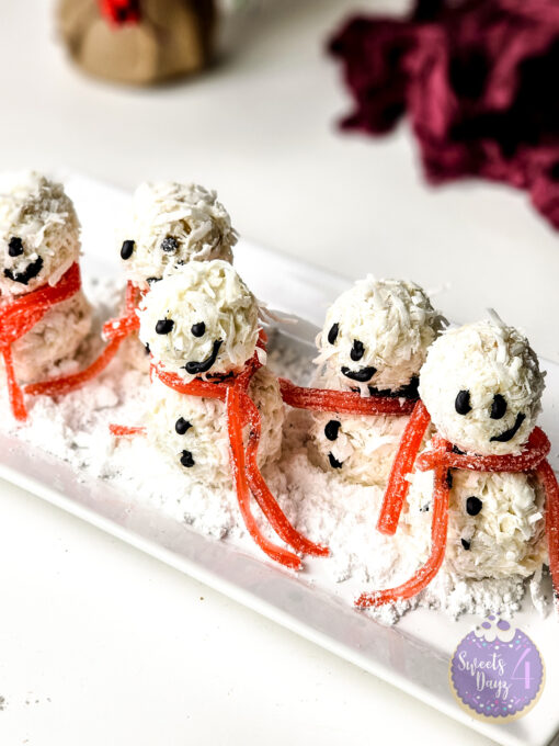 Snowman Truffles on White