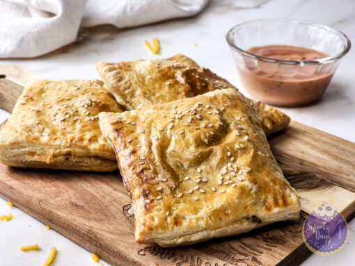 Cheeseburger Hand Pies on Gold Marble - Image 4