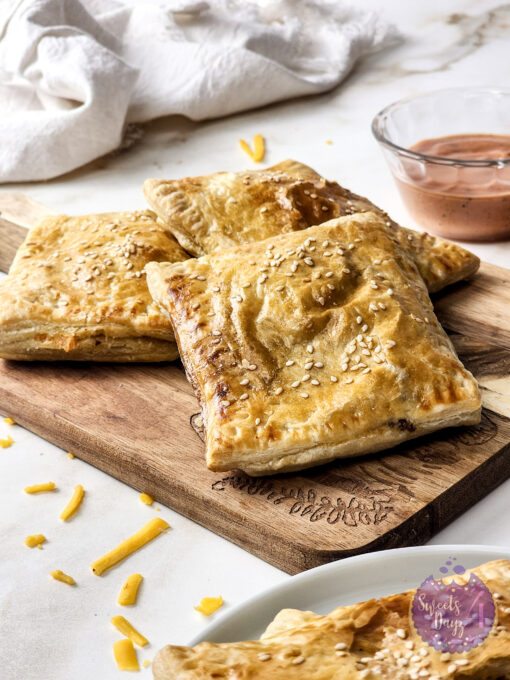 Cheeseburger Hand Pies on Gold Marble - Image 5