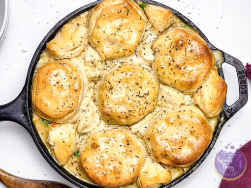 Biscuit Chicken Pot Pie on White - Image 4