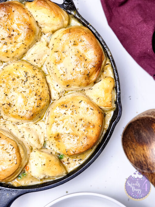 Biscuit Chicken Pot Pie on White - Image 5