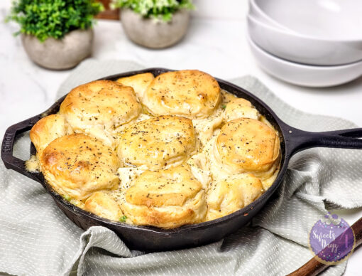 Biscuit Chicken Pot Pie on Marble - Image 3