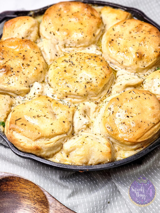 Biscuit Chicken Pot Pie on Marble - Image 4